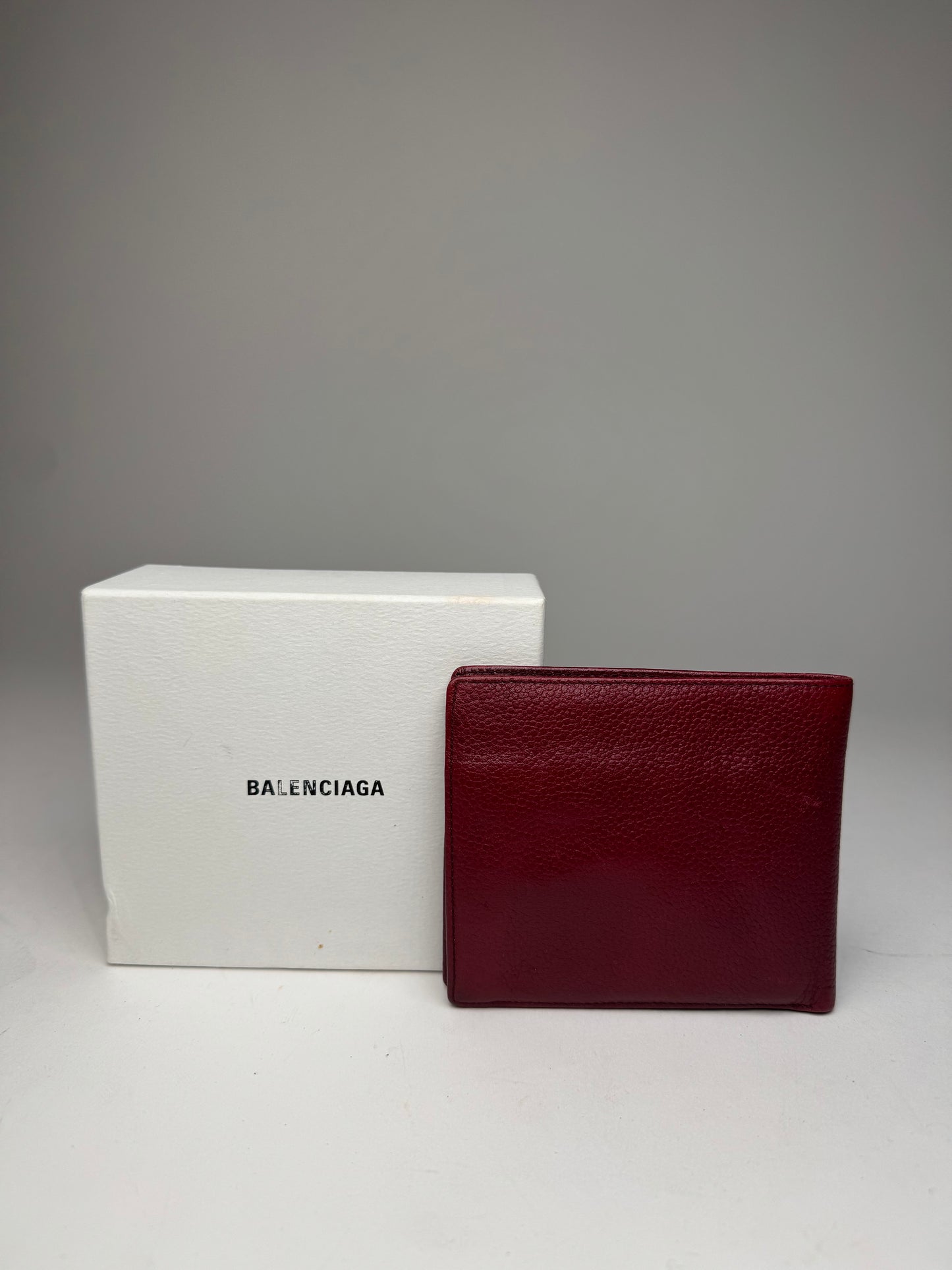 Vintage Balenciaga Flapable Leather Wallet Burgundy