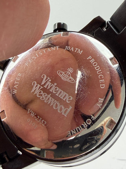 Vintage Vivienne Westwood Stainless Steel Rubber Watch Black Red