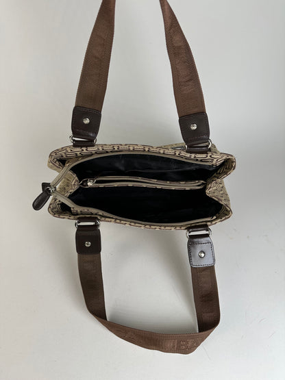 Balenciaga Beige Canvas Leather Monogram Tote Bag