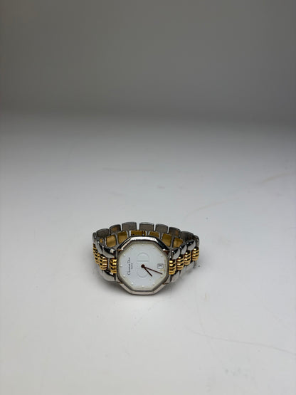 Vintage Dior Octagonal Bracelet Watch White Gold Silver