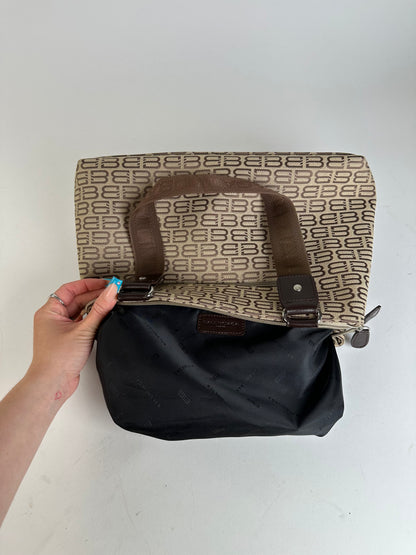 Balenciaga Beige Canvas Leather Monogram Tote Bag