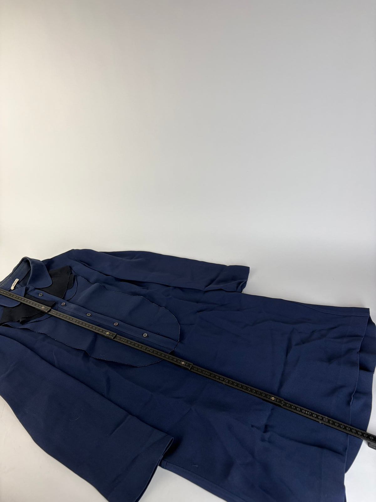 Vintage Miu Miu Shirt Dress Navy Black Collar XL
