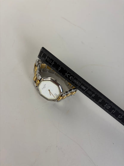 Vintage Dior Octagonal Bracelet Watch White Gold Silver