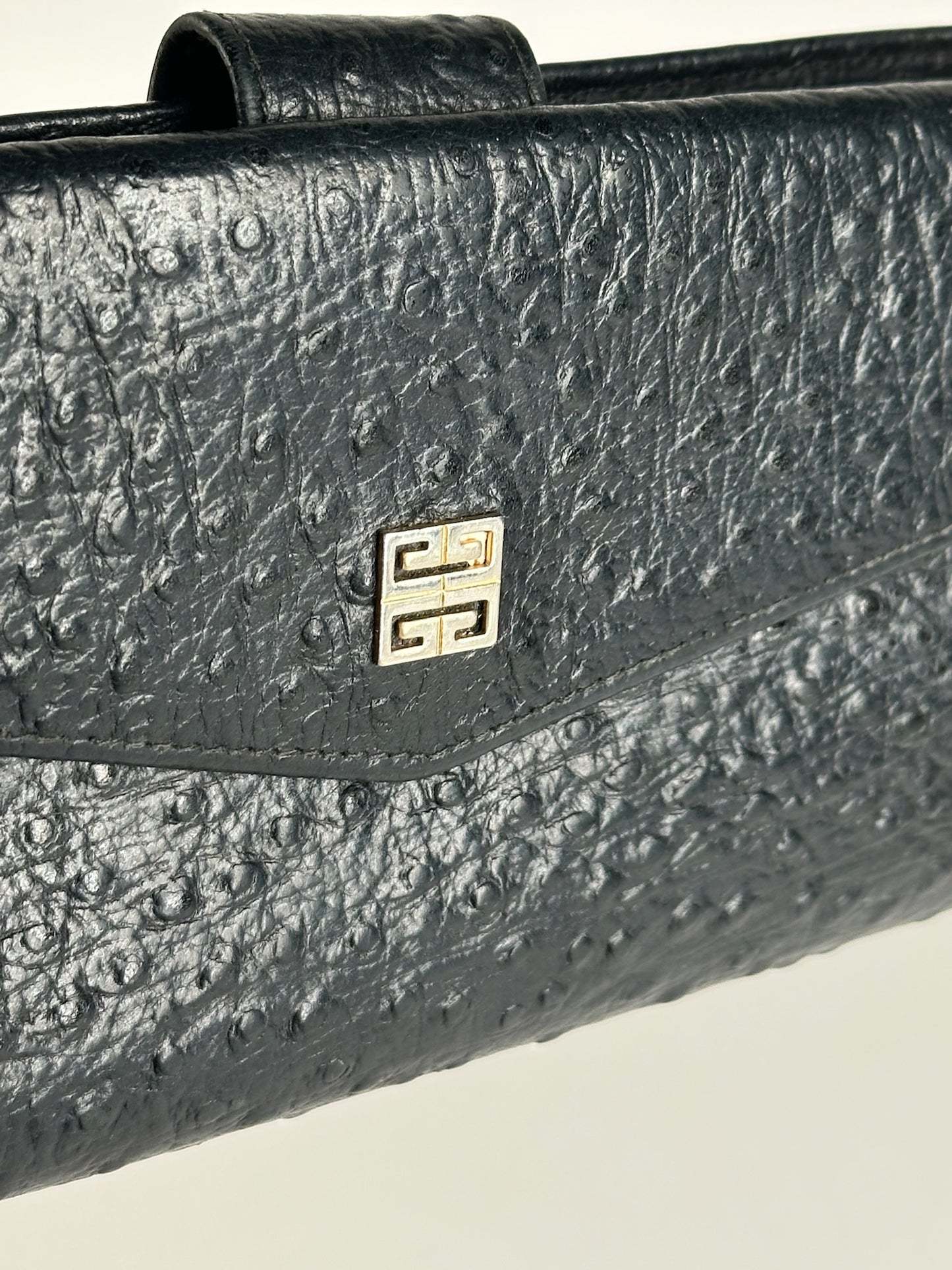 Vintage Givenchy Ostrich leather wallet black