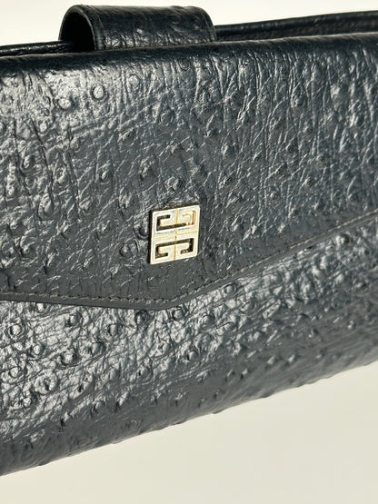 Vintage Givenchy Ostrich leather wallet black