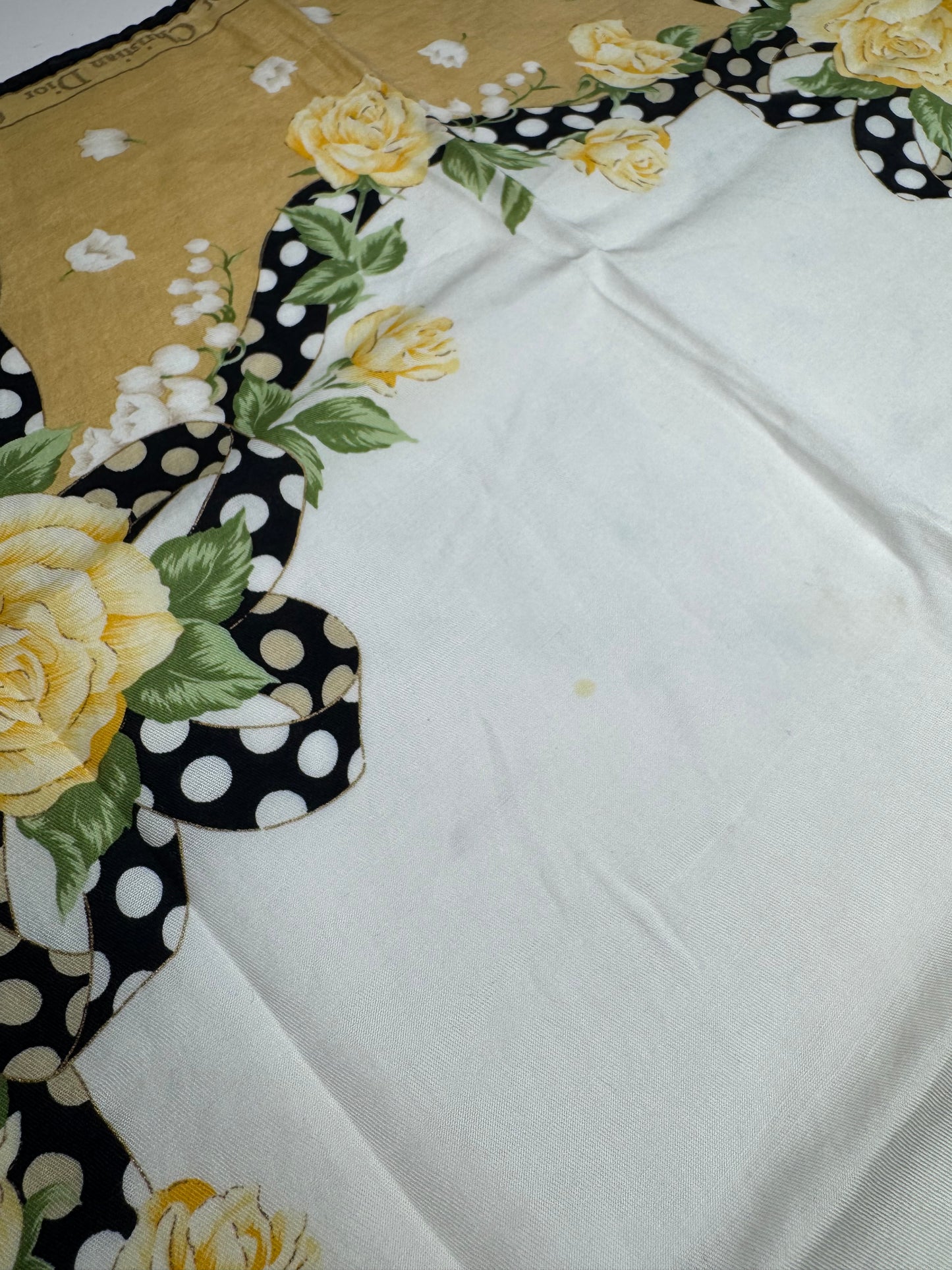 Vintage Dior Scarf White yellow gold