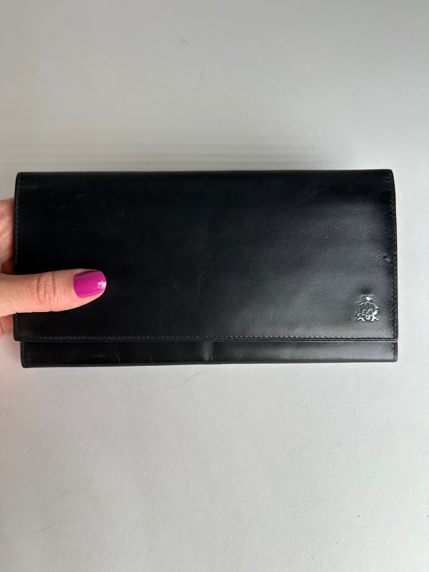 Vintage Alfred Dunhill Leather ID Holder Black