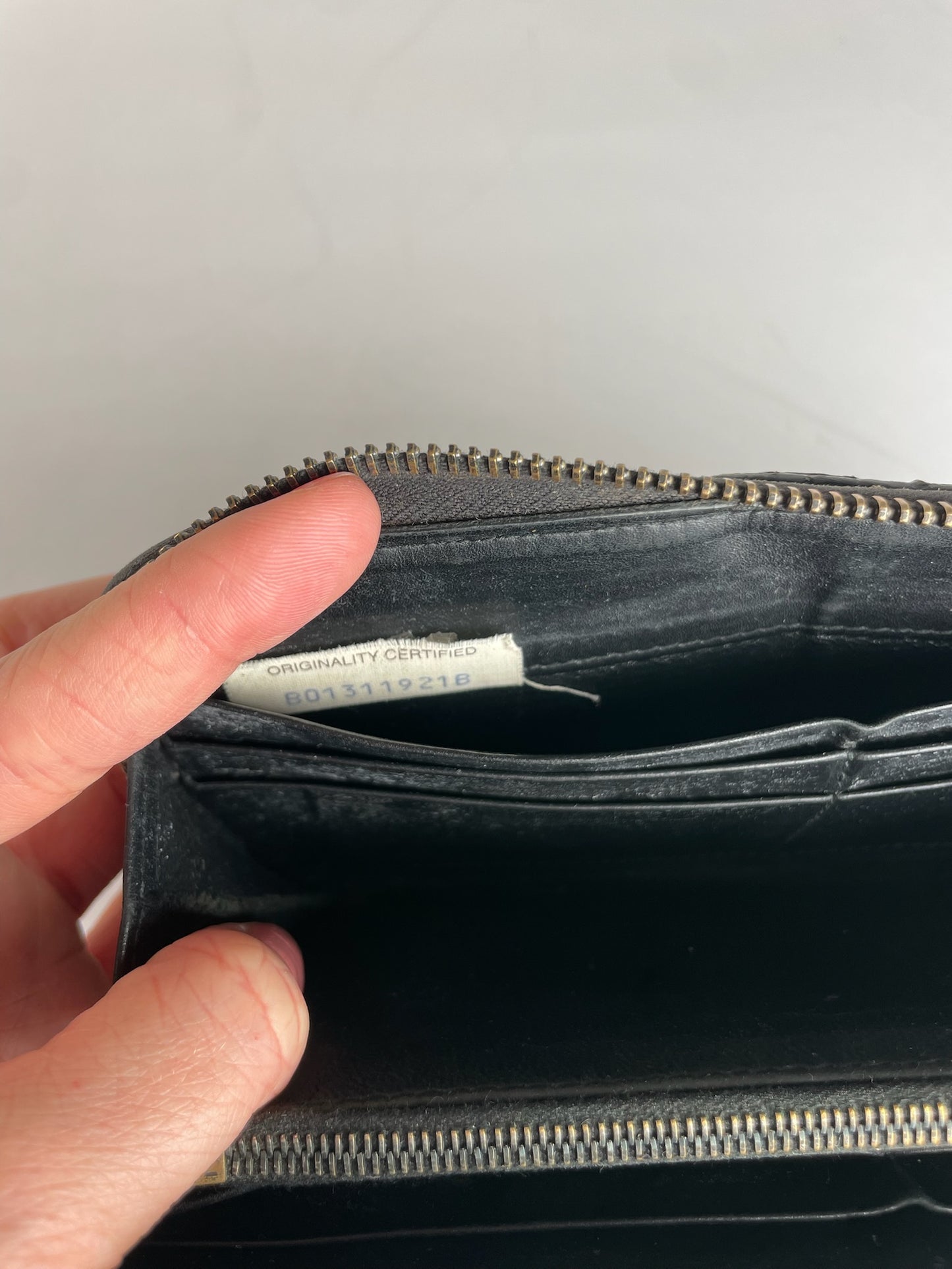 Vintage Bottega Veneta Intrecciato Leather Wallet Black