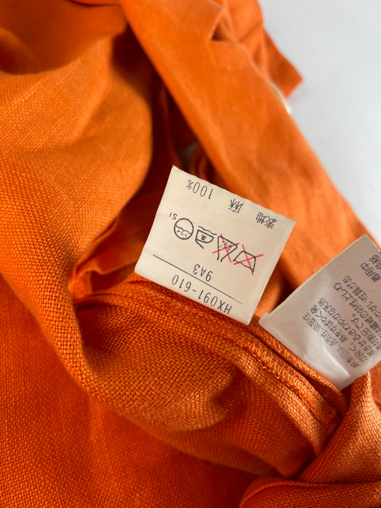 Vintage Yves Saint Laurent Linen Dress Bright Orange M