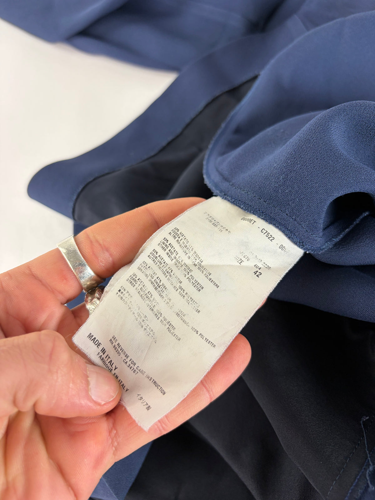 Vintage Miu Miu Shirt Dress Navy Black Collar XL