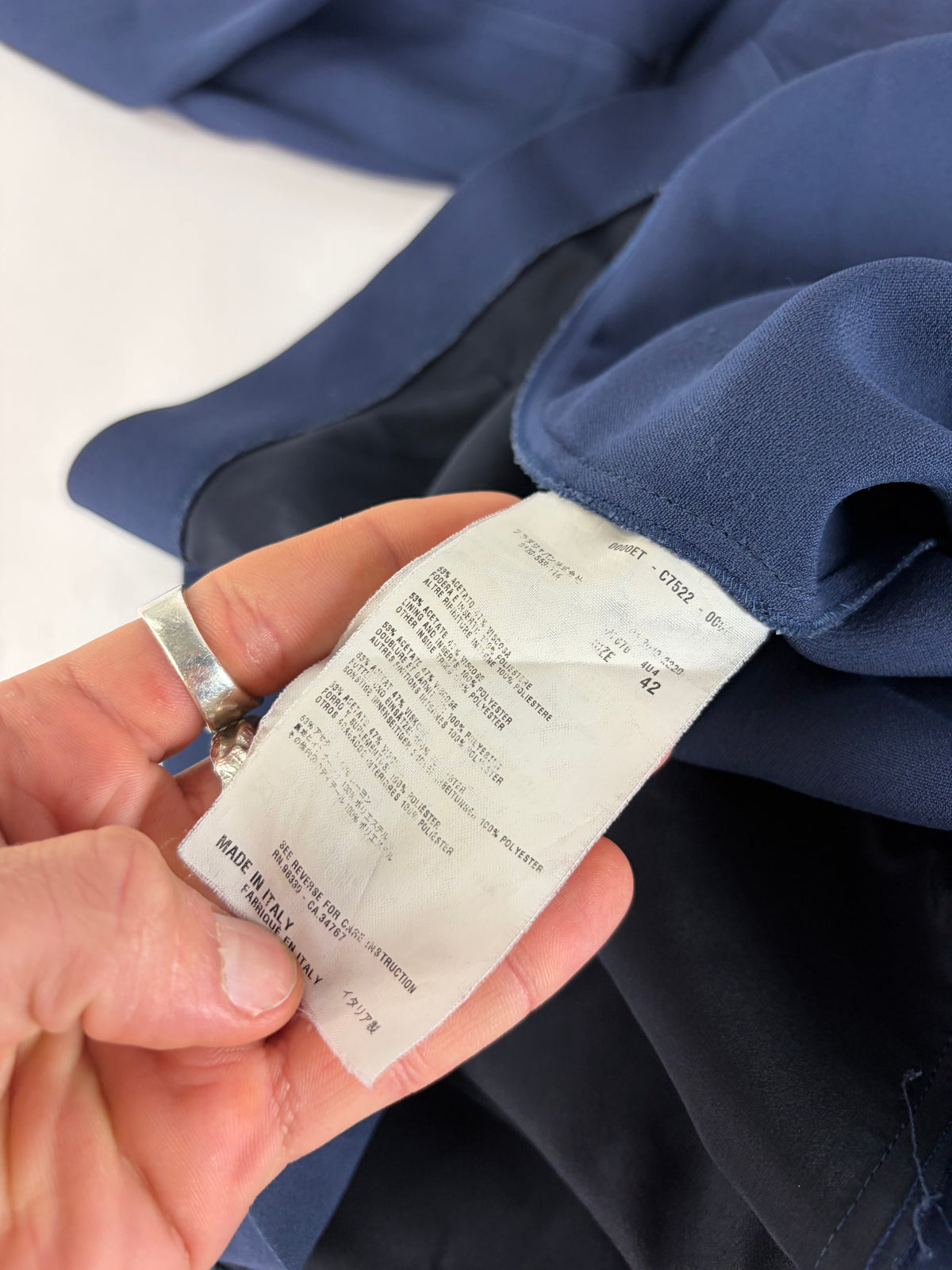 Vintage Miu Miu Shirt Dress Navy Black Collar XL