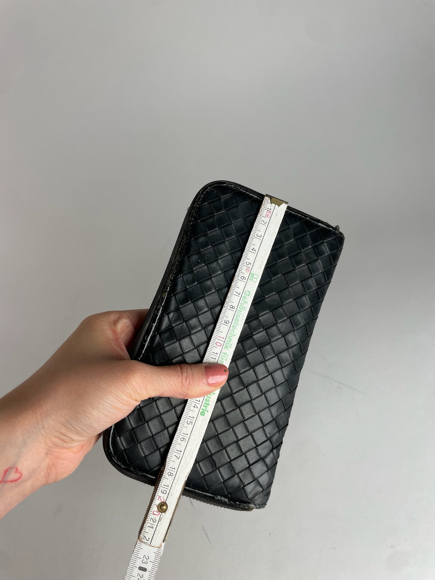 Vintage Bottega Veneta Intrecciato Leather Wallet Black
