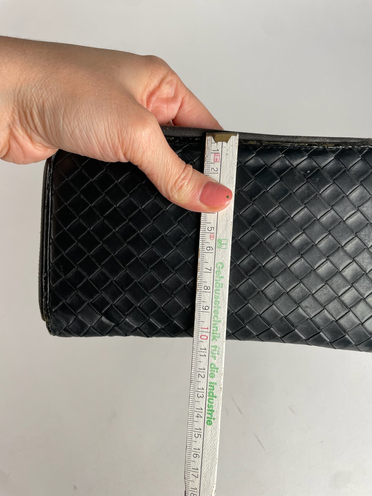 Vintage Bottega Veneta Intrecciato Leather Wallet Black