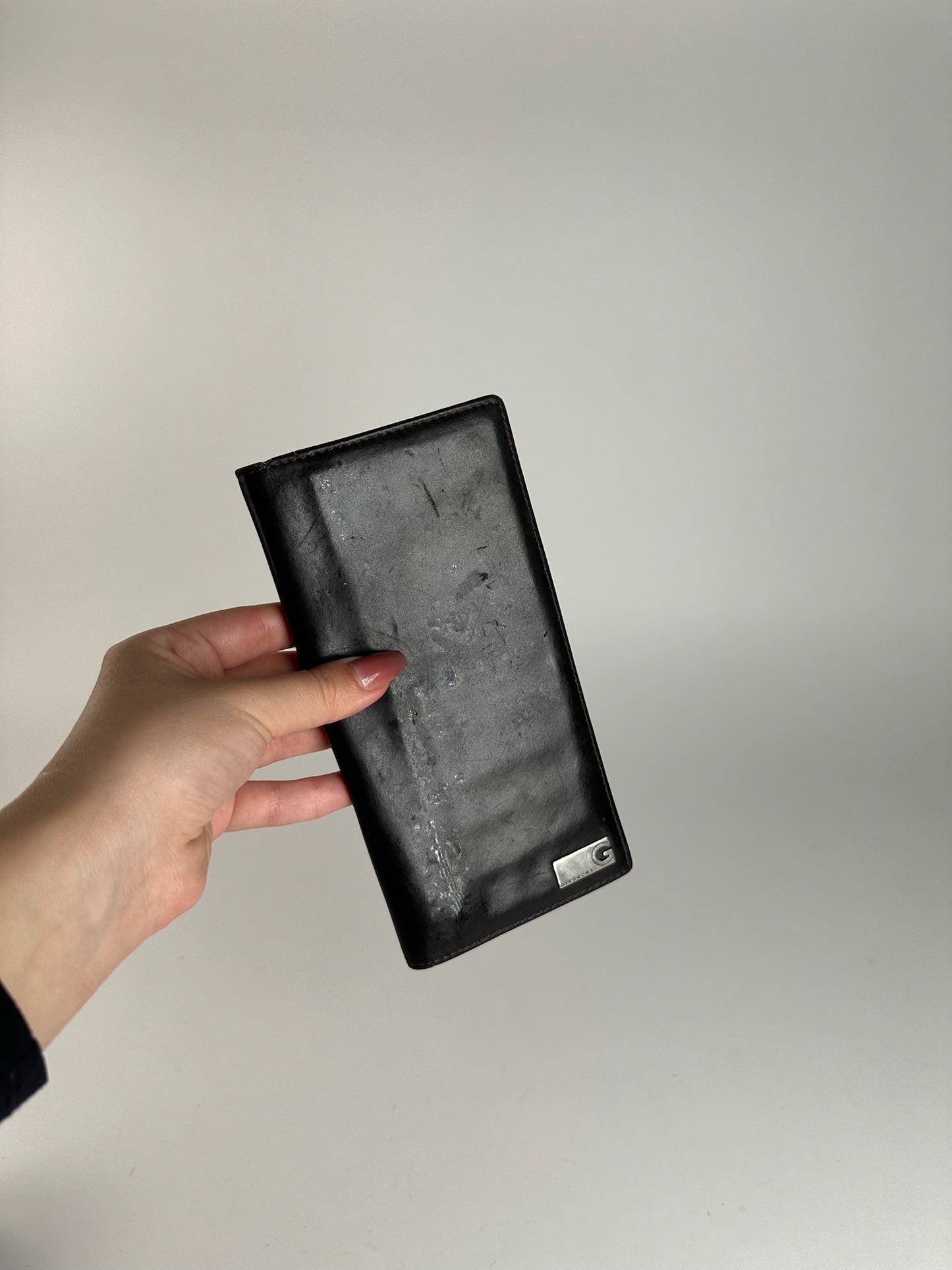 Vintage Givenchy leather ID holder black