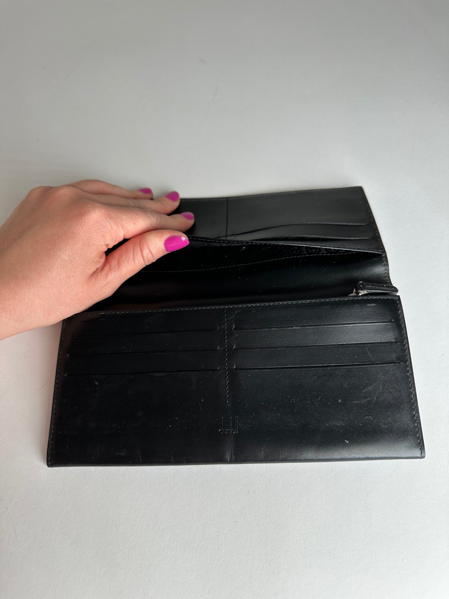 Vintage Alfred Dunhill Leather ID Holder Black