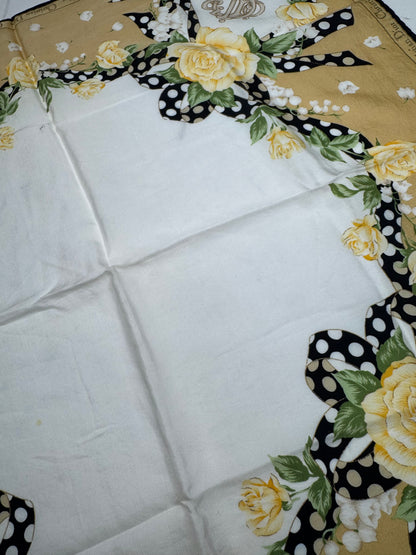 Vintage Dior Scarf White yellow gold