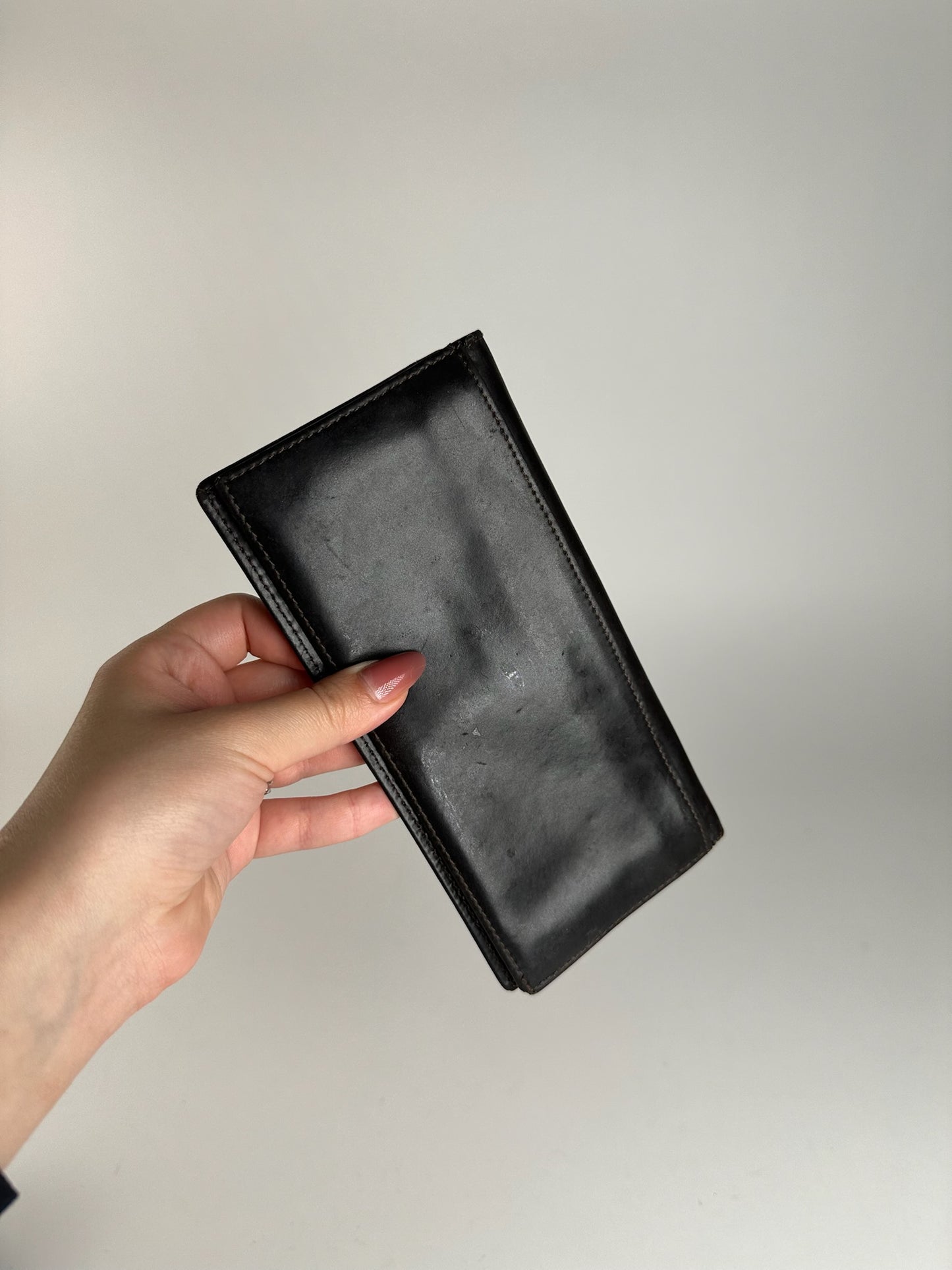 Vintage Givenchy leather ID holder black