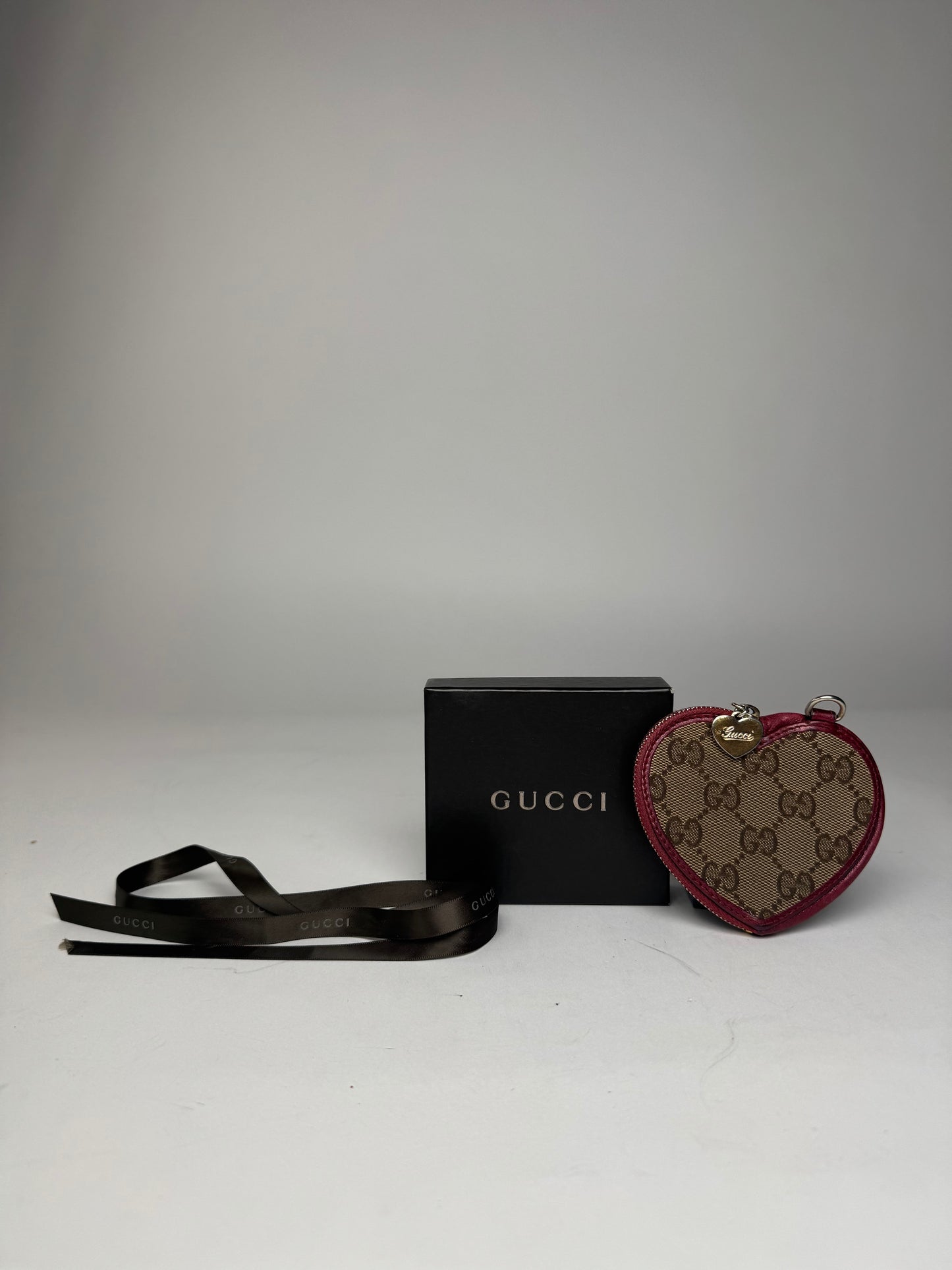 Vintage Gucci Monogram Heart Purse Purple Brown