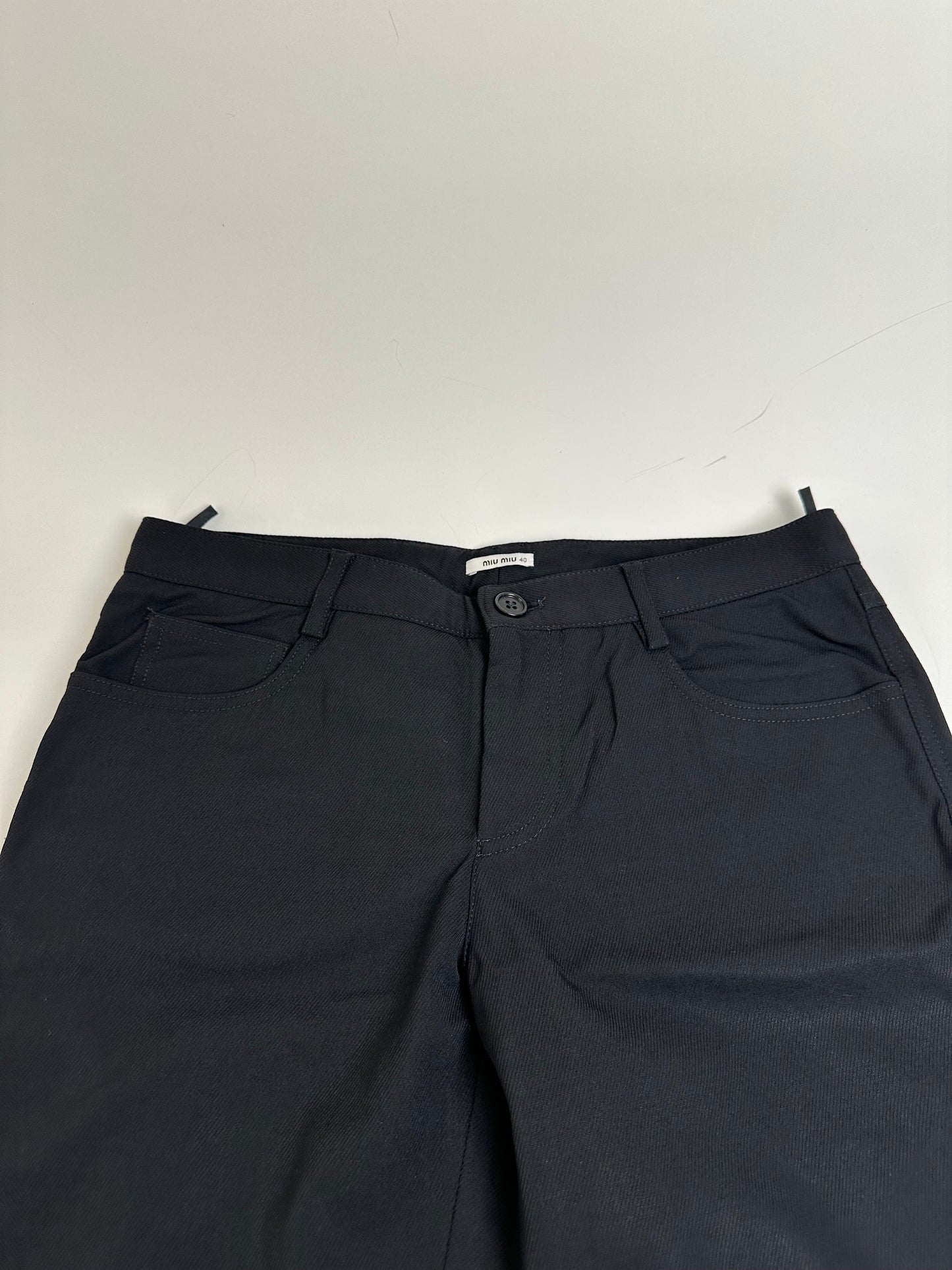 Vintage Miu Miu Cotton-Blend Pants Black M