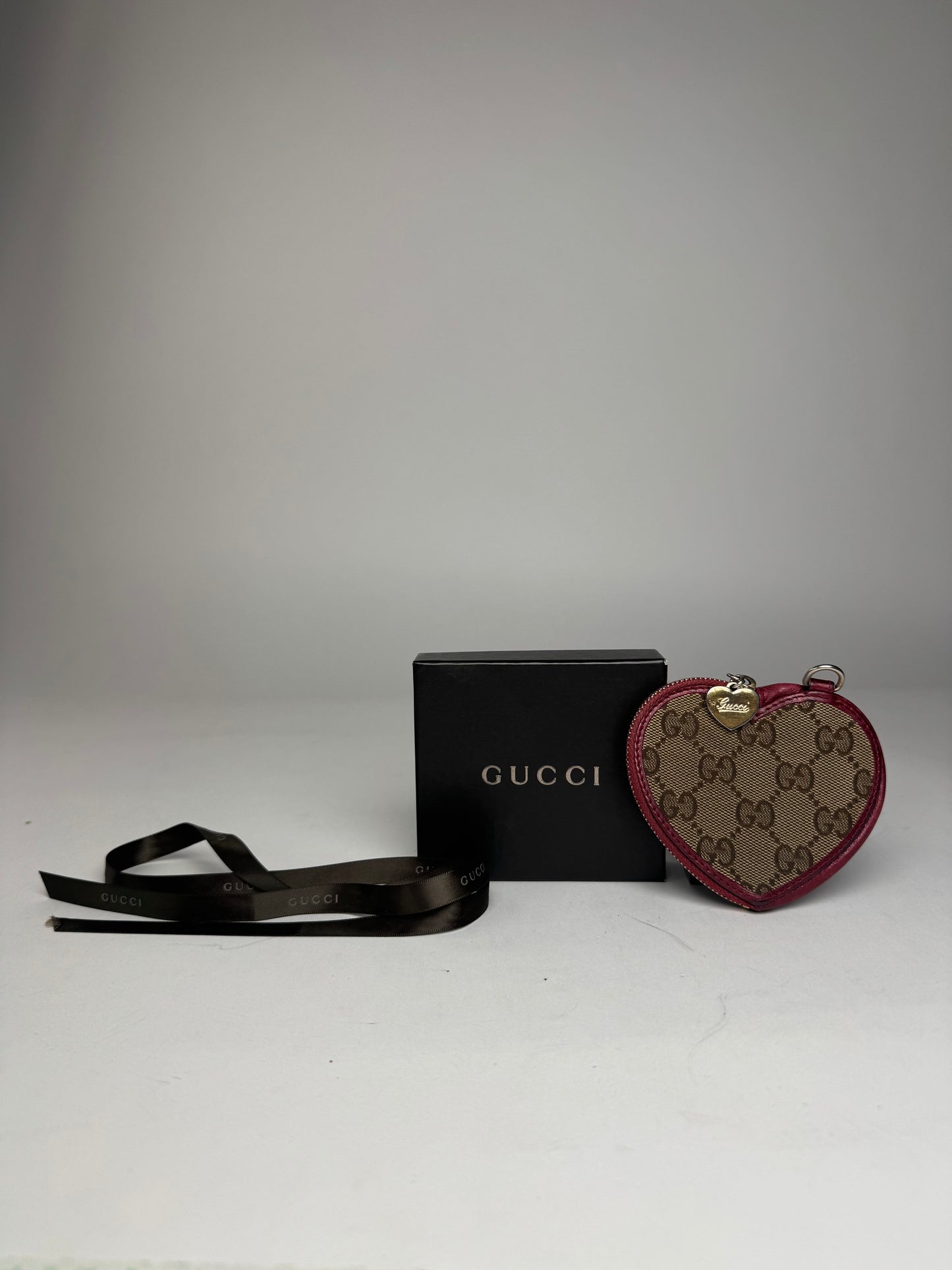 Vintage Gucci Monogram Heart Purse Purple Brown