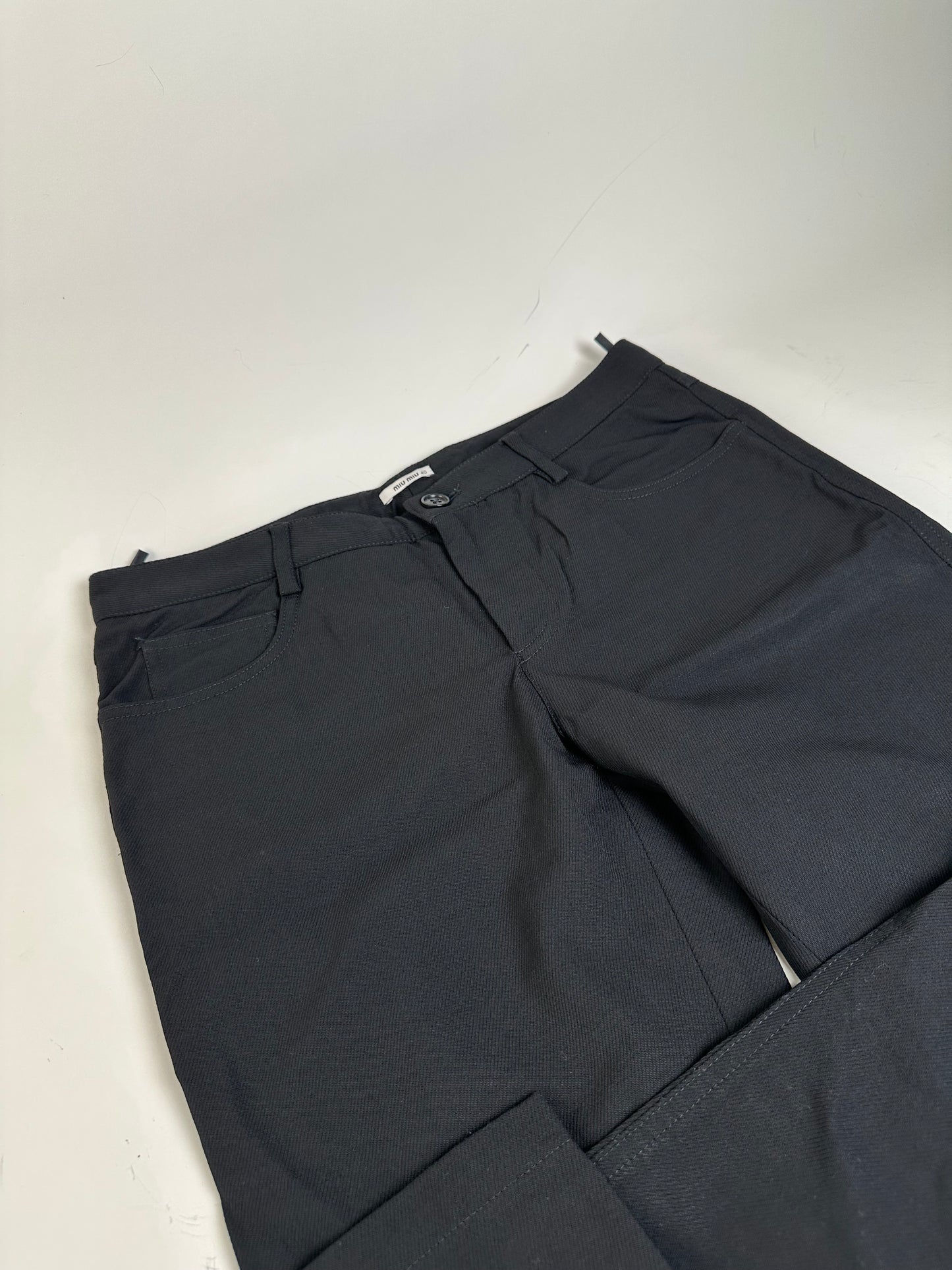 Vintage Miu Miu Cotton-Blend Pants Black M