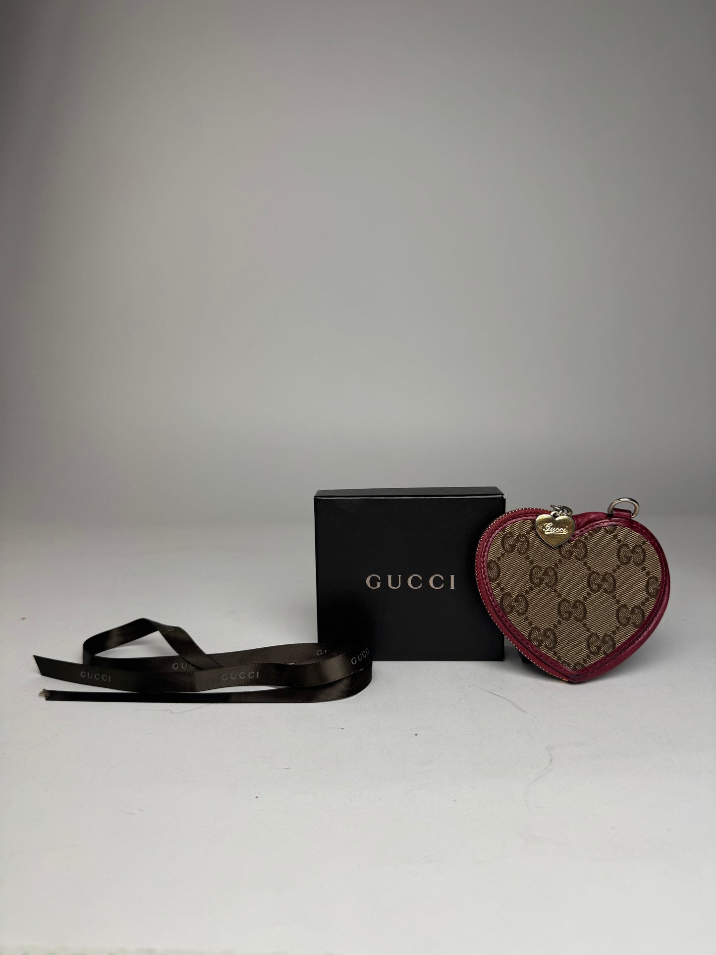 Vintage Gucci Monogram Heart Purse Purple Brown