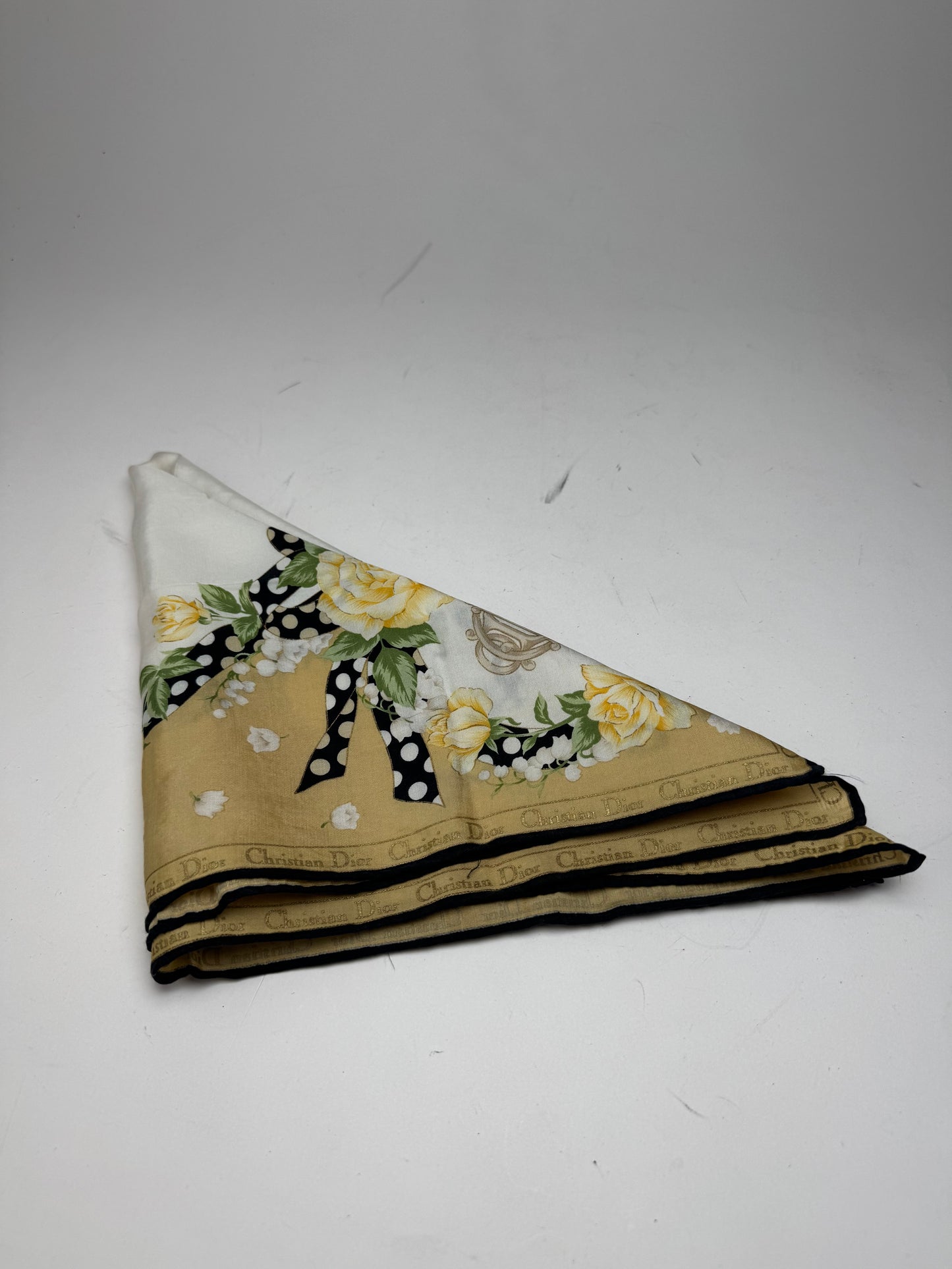 Vintage Dior Scarf White yellow gold