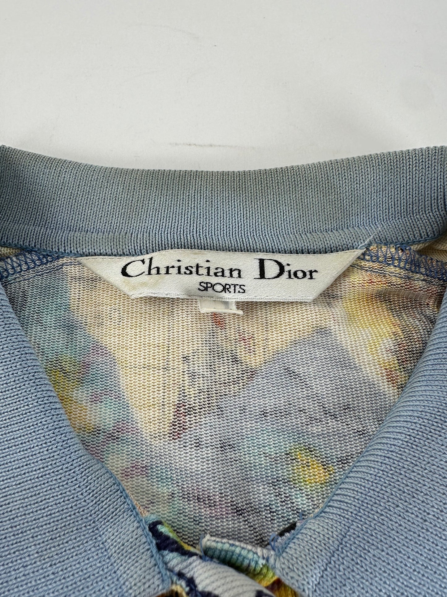 Vintage Dior Multicolor Cotton Polo Shirt with Unique Map Print