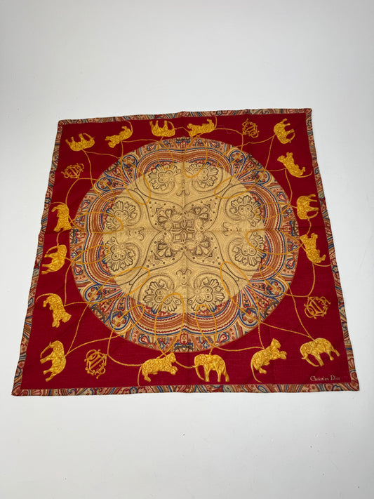 Vintage Dior Scarf Red Gold