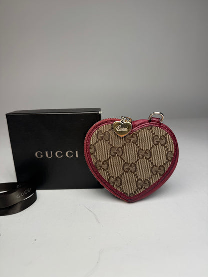 Vintage Gucci Monogram Heart Purse Purple Brown