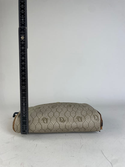 Vintage Dior Oblique Monogram Crossbody Bag Beige Gold
