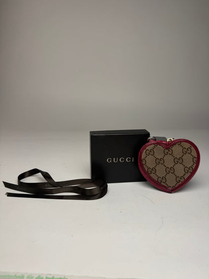 Vintage Gucci Monogram Heart Purse Purple Brown