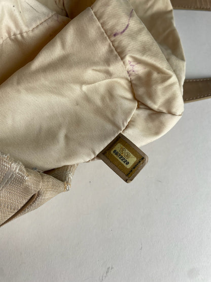 Vintage Chanel New Travel Line Tote Bag Beige Brown