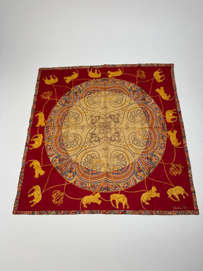 Vintage Dior Scarf Red Gold