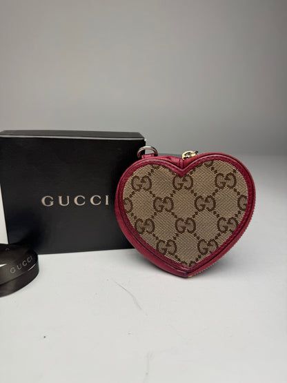 Vintage Gucci Monogram Heart Purse Purple Brown