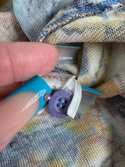 Vintage Dior Multicolor Cotton Polo Shirt with Unique Map Print