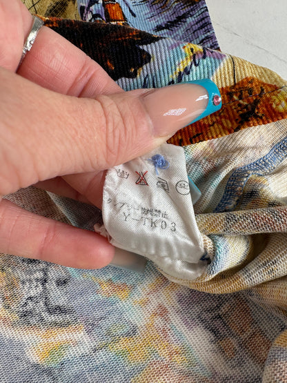 Vintage Dior Multicolor Cotton Polo Shirt with Unique Map Print