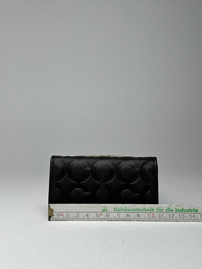 Porte-clés Coach vintage en cuir monogramme noir