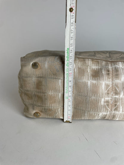 Vintage Chanel New Travel Line Tote Bag Beige Brown