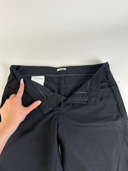 Vintage Miu Miu Cotton-Blend Pants Black M