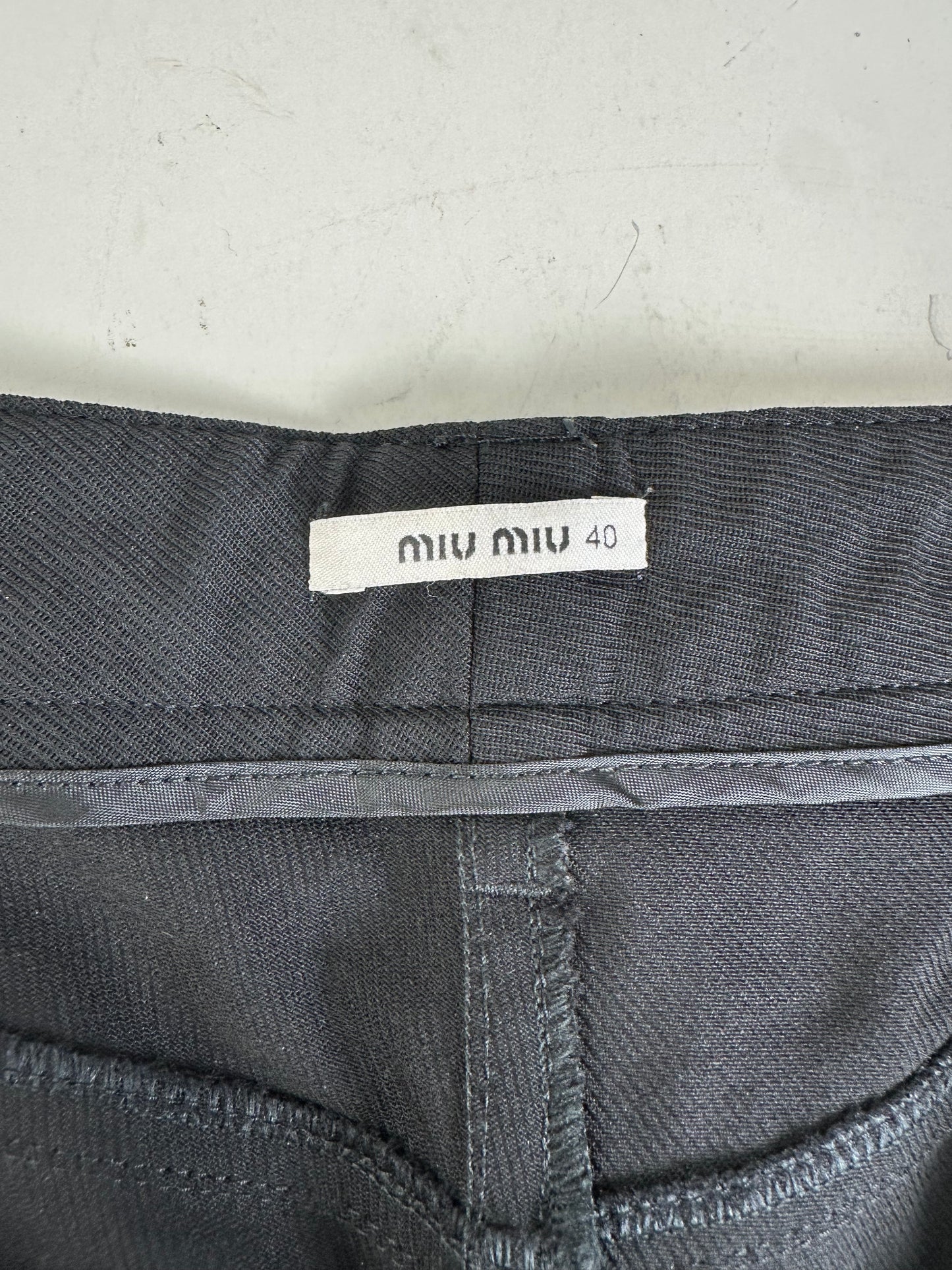 Vintage Miu Miu Cotton-Blend Pants Black M
