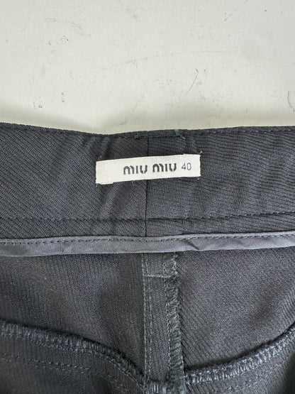 Vintage Miu Miu Cotton-Blend Pants Black M
