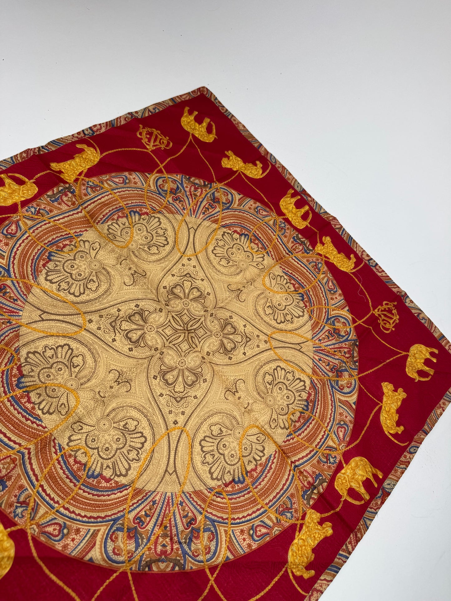 Vintage Dior Scarf Red Gold