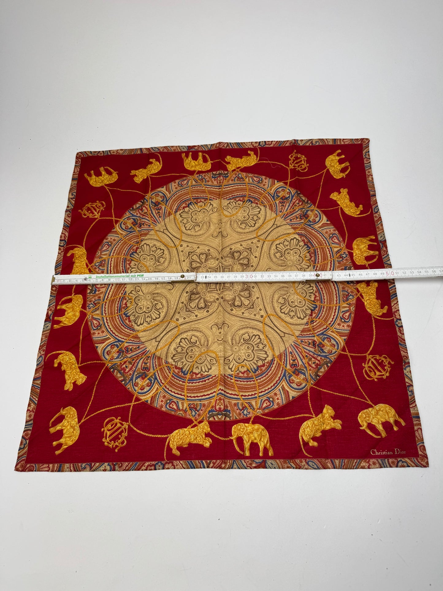 Vintage Dior Scarf Red Gold