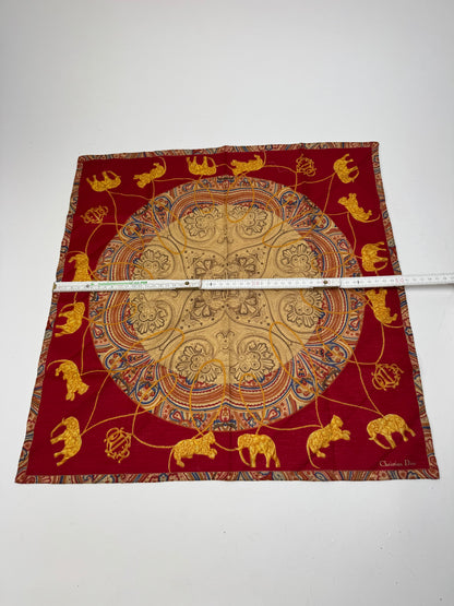Vintage Dior Scarf Red Gold