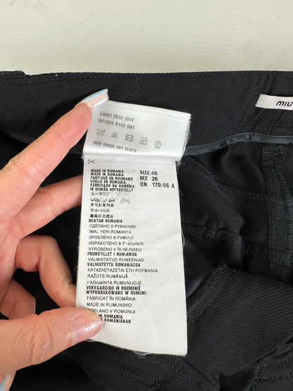 Vintage Miu Miu Cotton-Blend Pants Black M