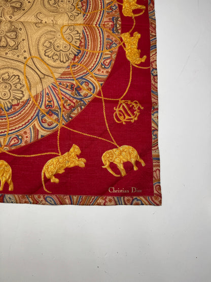 Vintage Dior Scarf Red Gold