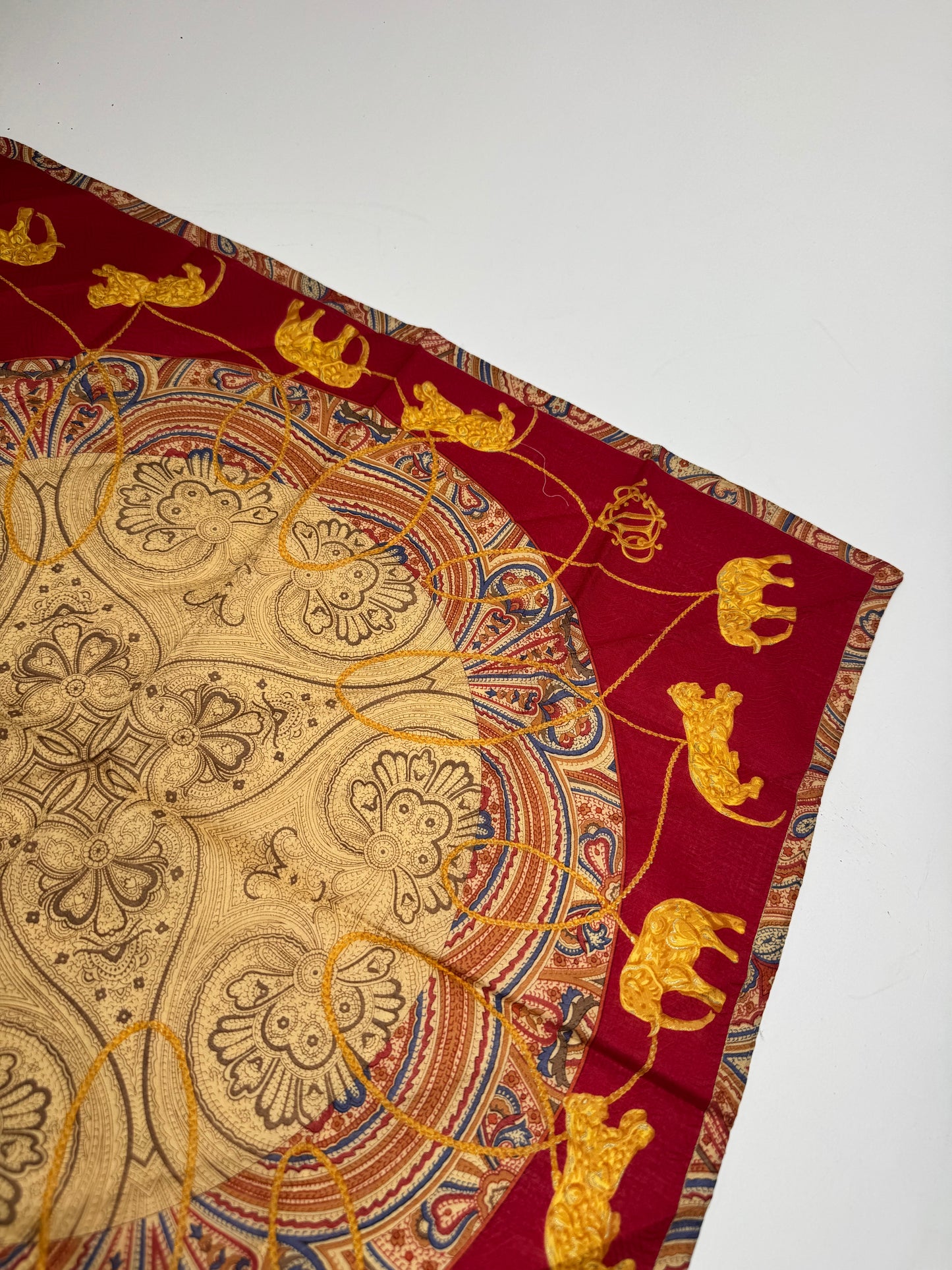 Vintage Dior Scarf Red Gold