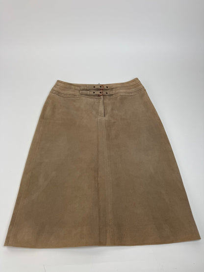 Vintage Celine Paris Suede Skirt 40 brown
