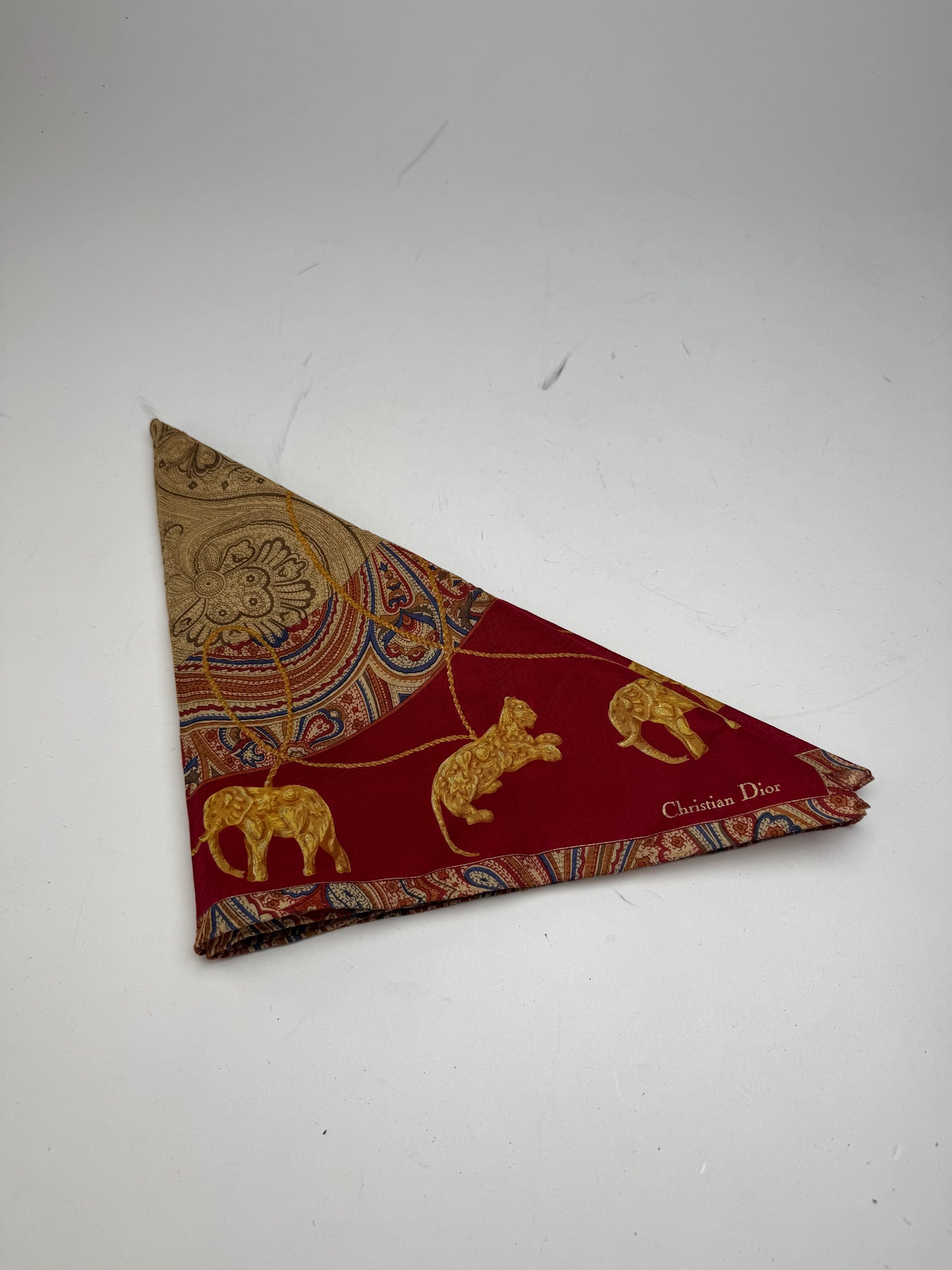 Vintage Dior Scarf Red Gold